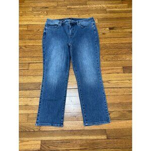 NYDJ Womens Sheri Slim Jeans Size 14 Blue Stretch Denim Pants Lift Tuck 35x26